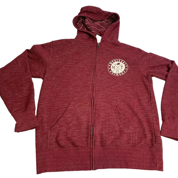 Medieval Times Sweatshirt Size S Full Zip Hoodie Maroon Dinner Show Logo Chicago - Picture 1 of 9